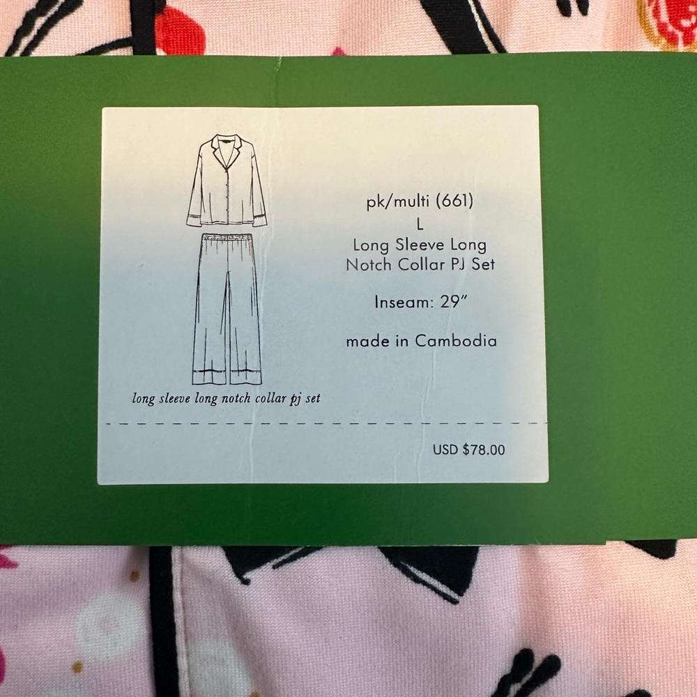 Kate Spade Multi-Color Bow Pajama Set - Picture 2 of 3